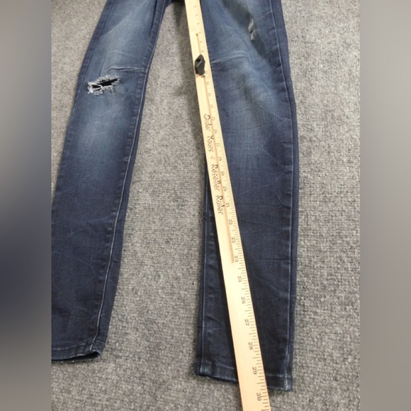 RtA 25 Jeans Skinny Mid Rise Stretch Distressed Dark Wash - Picture 5 of 11